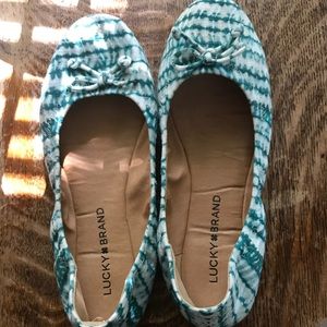 Lucky Turquoise Tie Dye Ballet Flats Shoes